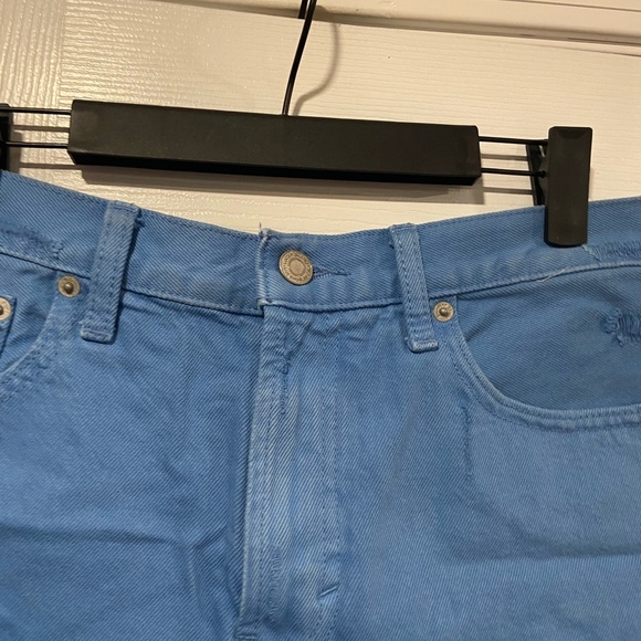 Lucky Brand Size 6 Blue Cotton Denim Relaxed Fit Distressed Cut Off Shorts - Picture 2 of 14